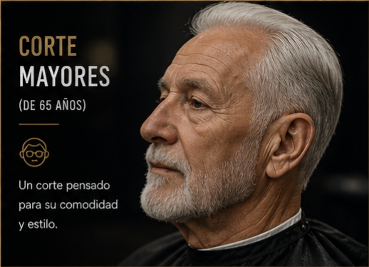 Un servicio pensado para mantener una imagen cuidada y elegante a cualquier edad. Trabajamos con calma y atención al detalle, adaptando el corte a tus preferencias para lograr un resultado cómodo, limpio y favorecedor.