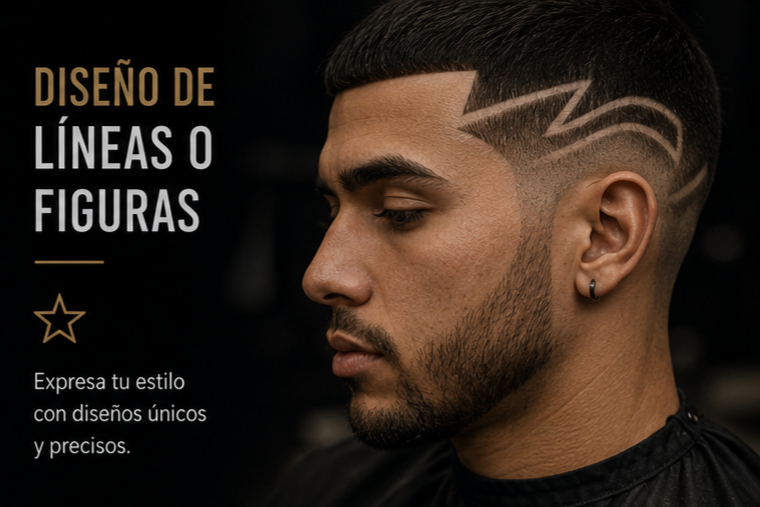 Un detalle preciso para personalizar tu estilo y marcar la diferencia. Realizamos líneas o figuras definidas con técnica y control, integrándolas de forma armónica en el corte para lograr un acabado limpio y original.