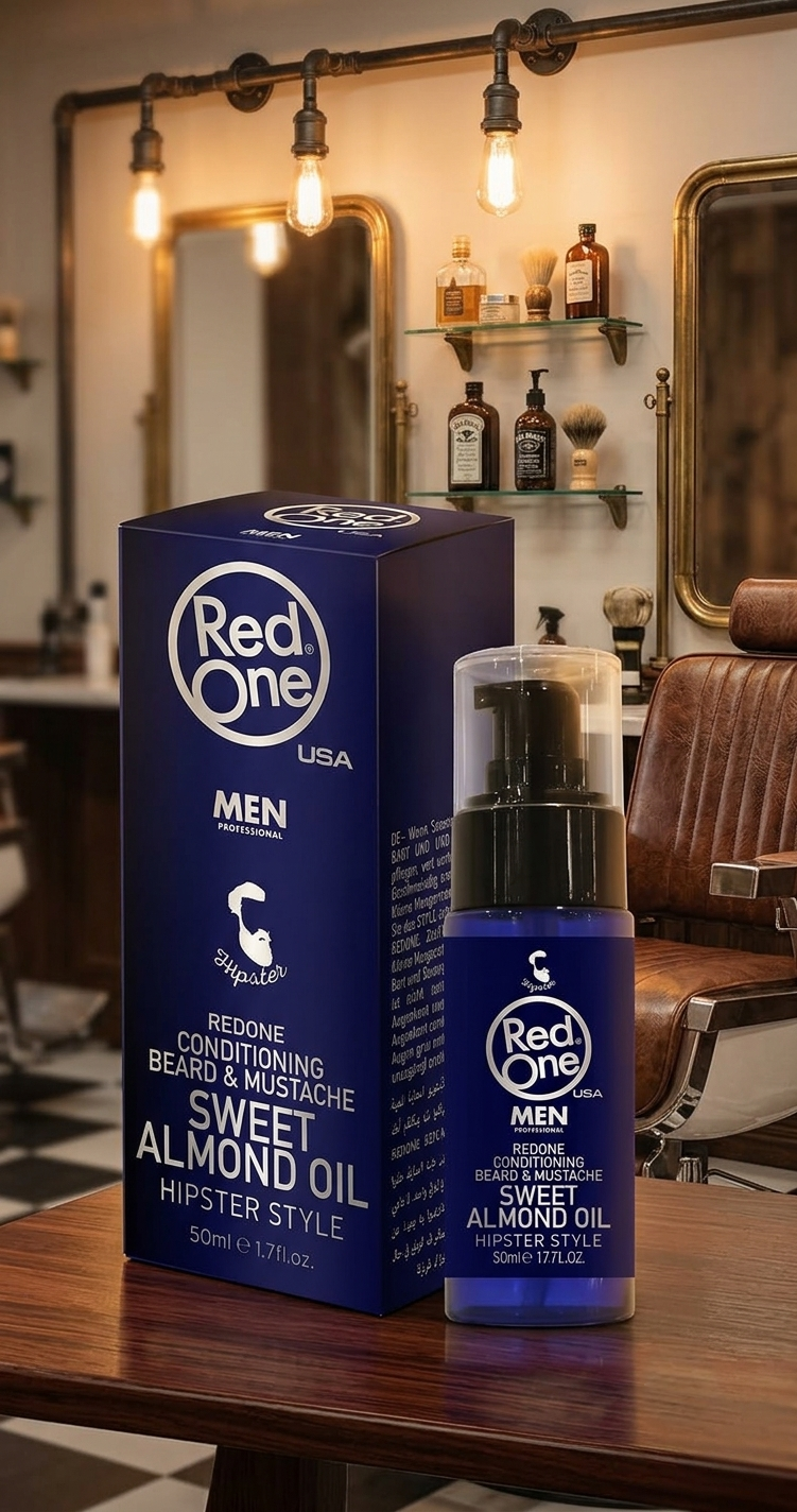 Red One Sweet Almond Oil - Acondicionador y Aceite para Barba y Bigote (50 ml)